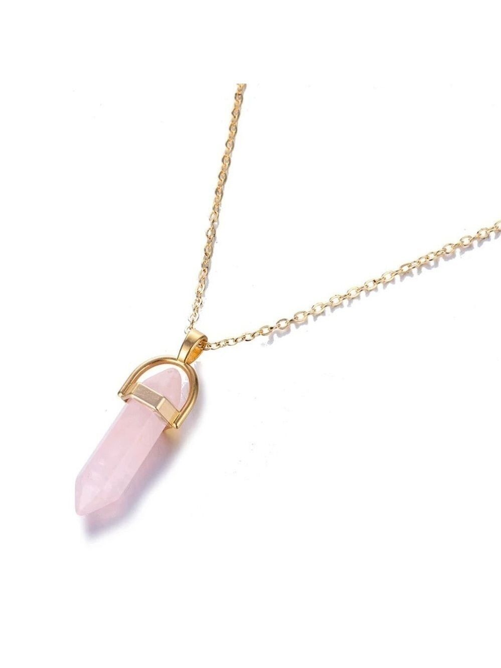 Hexagonal Column Quartz Pendant Necklace - Picture 1 of 1